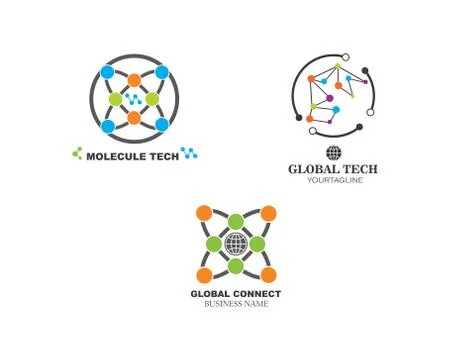 Global tech logo icon illustration vector Illustrazione stock