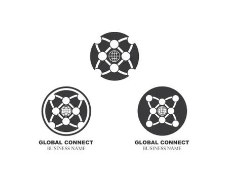 Global tech logo icon illustration vector Stock Illustration