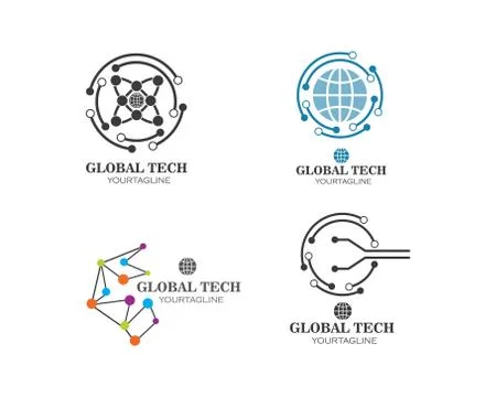 Global tech logo icon illustration vector Illustrazione stock