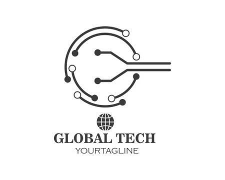 Global tech logo icon illustration vector 스톡 일러스트