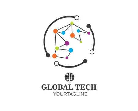 Global tech logo icon illustration vector Stock Illustration
