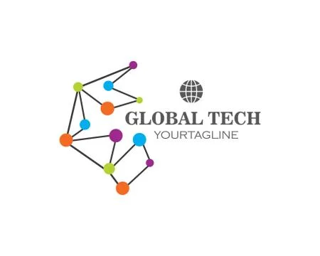 Global tech logo icon illustration vector 스톡 일러스트