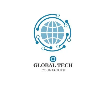 Global tech logo icon illustration vector Stock Illustration