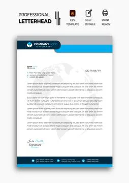 Global Tech Solutions Letterhead Illustrazione stock