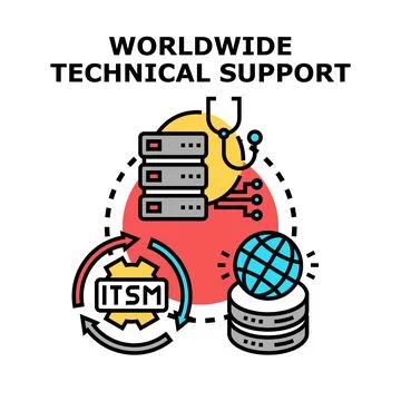 Global technical support services for it management Stock Illustration