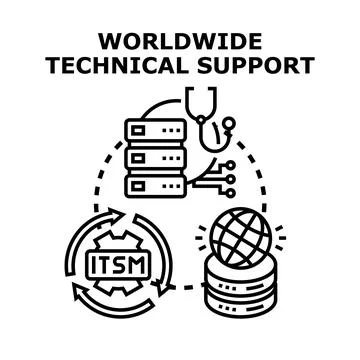 Global technical support services for it management 스톡 일러스트