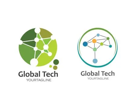 Global technolgy logo icon vector illustration design Stock-Illustration