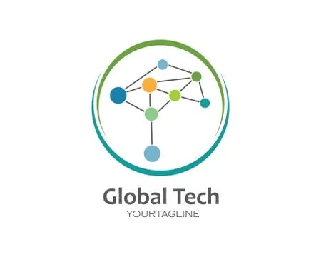 Global technolgy logo icon vector illustration design Stock Illustration