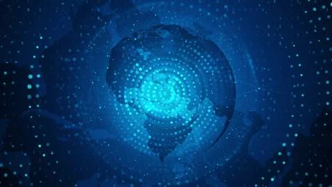 Global Technology and Business Network Background Stock Footage 338446084