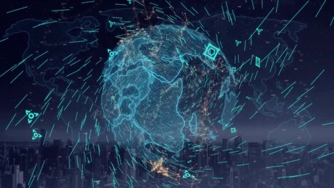 Global technology and data processing Stockbeeldmateriaal 123832603