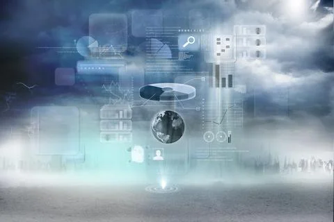 Global technology background Illustrazione stock