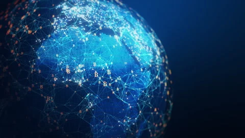 Global Technology Blockchain Network Concept. Stock Footage 322557609