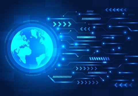 Global technology circle connected to the network It means technology that .. Illustration