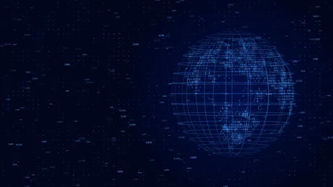 Global Technology Digital Data glowing surface, Abstract scene of futuristic Stock Footage 339857820