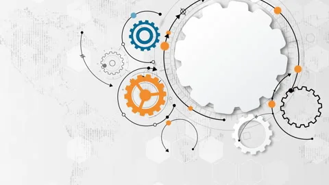 Global technology engineering working process with world map Stock Footage 347189304