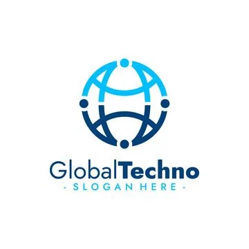 Global Technology Logo. Network and science design. Vector Illustration Stock Illustration