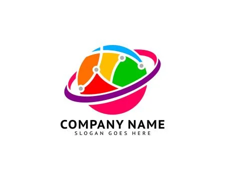Global Technology Logo Template Design Stock Illustration