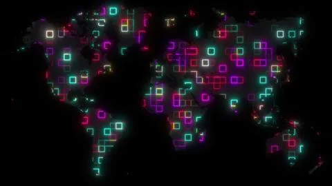 Global technology map イラスト素材