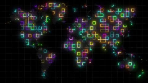 Global technology map Illustrazione stock