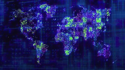 Global Technology map Illustrazione stock