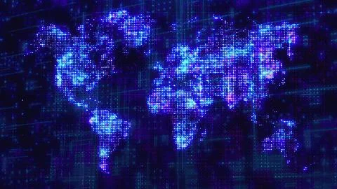 Global Technology map Illustrazione stock