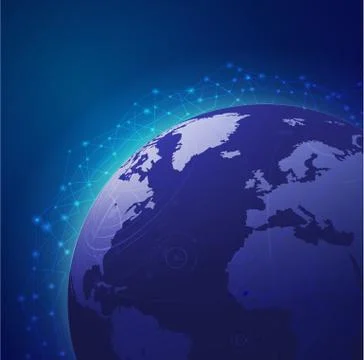 Global technology mesh network, vector illustration Stock Illustration