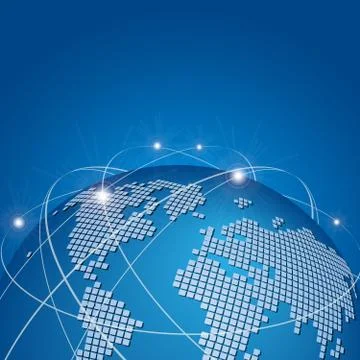 Global technology mesh network vector Stock Illustration