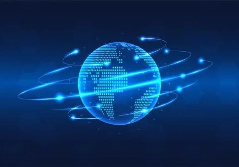 Global technology network that connects with smart technology to provide qu.. 스톡 일러스트