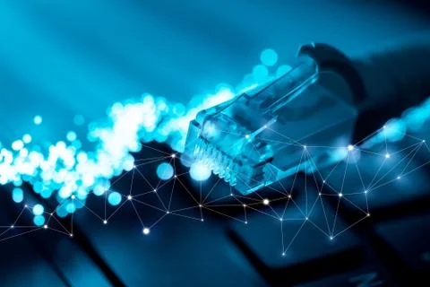 Global technology &amp; network icon on the computer keyboard Stock Photos