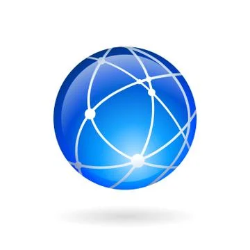 Global technology or social network emblem Stock Illustration