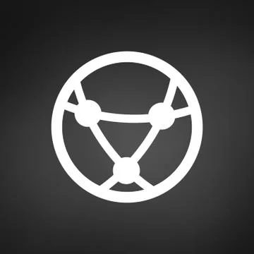 Global technology or social network vector icon. black background Stock Illustration