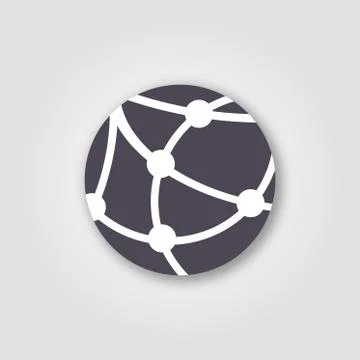 Global technology or social network vector icon Иллюстрация
