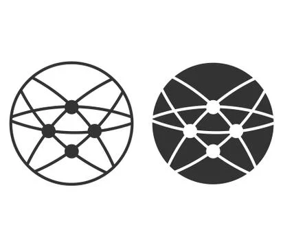 Global technology or social network icon. Globe icon isolated on white backgr Stock Illustration