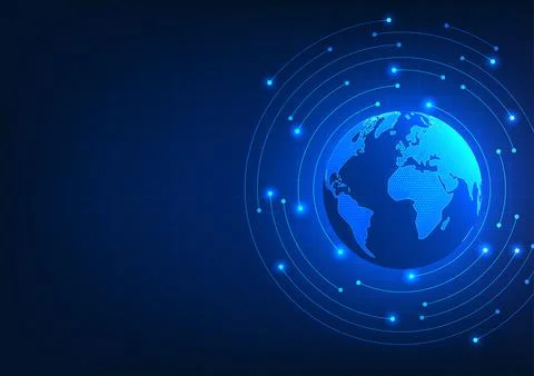 Global technology, the technology that covers the whole world contributes t.. 스톡 일러스트