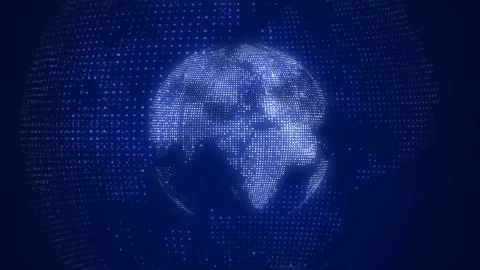 Global technology world map, flat Earth, globe worldmap icon, 3d render backg Illustrazione stock