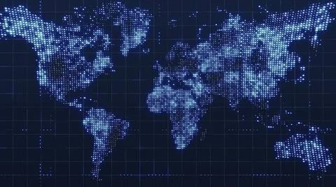 Global technology world map, flat Earth, globe worldmap icon, 3d render ba... Stock Photos