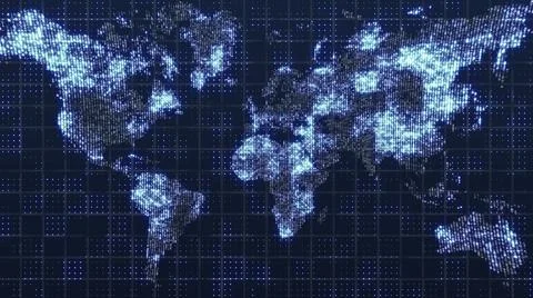 Global technology world map, globe worldmap icon, 3d render backgroung Stock Illustration