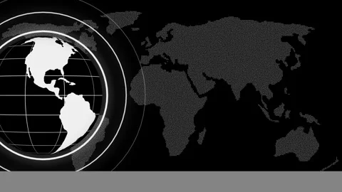 Global technology world map news animation background 動画素材 336911412