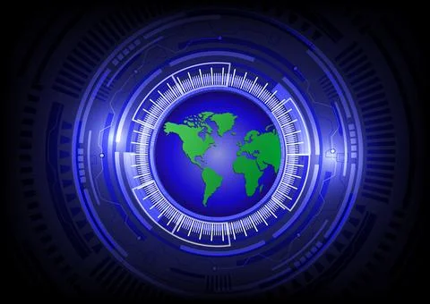 Global telecom, future technology vector background Stock Illustration