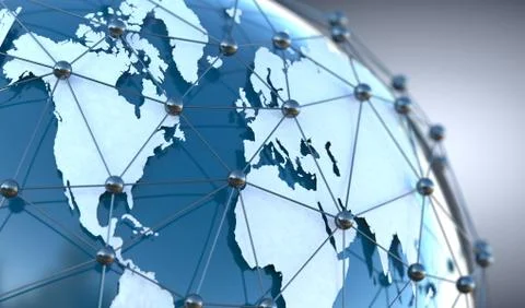 Global telecommunication and  cloud computing Illustrazione stock