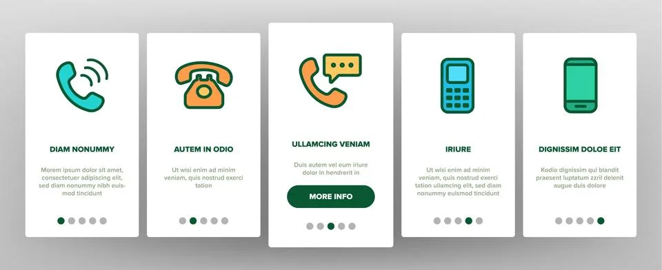 Global Telephony System Linear Vector Onboarding Stock Illustration