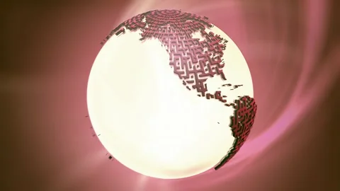 Global Television Broadcasting 4K UHD Video Background Featuring World Globe Stock Footage 344397742