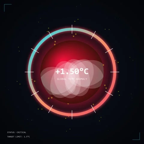 Global temperature anomaly graphic showing climate change data visualizatio.. Stock Footage 344776792