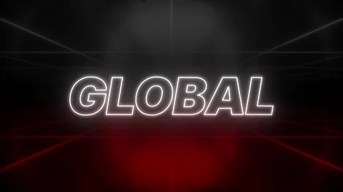 Global Text 80s Style  Retro Aesthetic Background Stock Footage 326517778