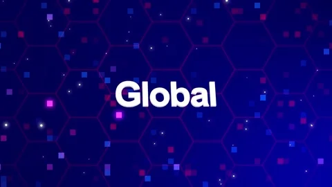Global text animation with background Stock Footage 260209747