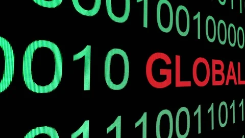 Global text over binary data Stock Footage 115800732