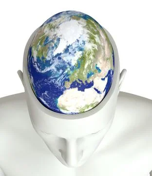 Global thinking - Elements of this image furnished by NASA Stock Illustration