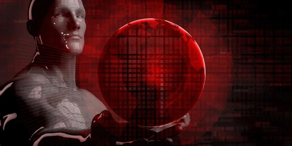 Global Threat Intelligence Through Digital Analysis System Stock Illustration