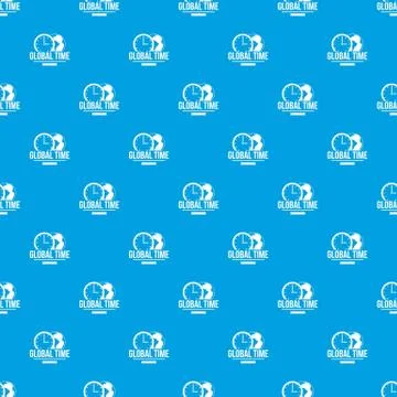 Global time pattern seamless blue Stock Illustration