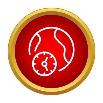 Global time zone tracking world clock icon Ilustração Stock